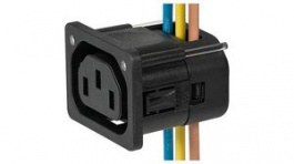 3-104-300, IEC Appliance Outlet Type F PCB Mount Straight 15A 250V, Schurter