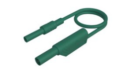 MAL S WS-B 100/2,5 GREEN, Test Lead, Plug, 4 mm - Socket, 4 mm, Green, Nickel-Plated Brass, 1m, Hirschmann