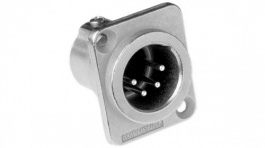 AC4MDZ-AU, XLR, Receptacle, 4 Poles AC Soldering Connection Nickel - Plated, Amphenol