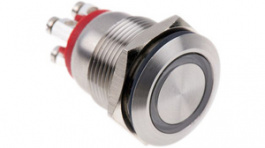 MPI002/TE/RD/24, Push-button Switch, vandal proof red 19.2 mm 24 VDC 50 mA 1 make contact (NO), Bulgin