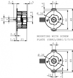 UBB23N08RAZ320, Stepper motor, SAIA-BURGESS