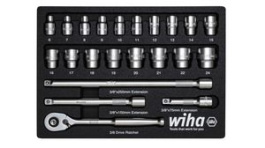 44708, Ratchet Set, 22 Pieces, 3/8", Wiha