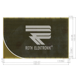 RE520-LF, Laboratory card FR4 epoxy heat tin-plated, Roth Elektronik
