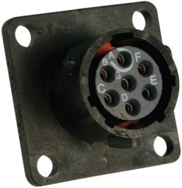 UTS010E7S, Panel Mount Socket with Flange UTS Hi Seal Poles=7 Female Housing size10, Souriau Esterline Sunbank