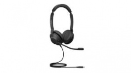 23089-989-979, Headset, Evolve 2-30, Stereo, On-Ear, 20kHz, USB, Black, Jabra