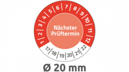 6929, Inspection Plate, 8 sheets/120 labels diam. 20 mm, Red, Zweckform