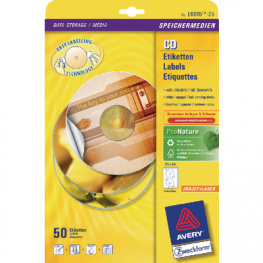 L6015-25, CD Labels Classic Size, diam.117 mm, 50 pieces, White, Zweckform