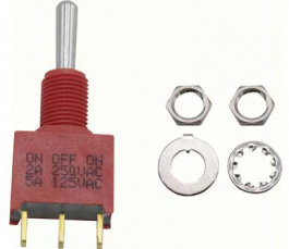 RND 210-00460, Miniature Toggle Switch, On-Off-On, Soldering Lugs, RND Components
