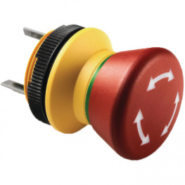 1.15.105.001/0000, Emergency stop push-button, 2 Break Contacts (NC), IP65, RAFI
