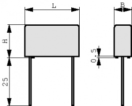 PHE850EA4270MA02R17, Y capacitor 2.7 nF 300 VAC, Kemet