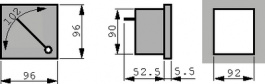 96DA,50A DC, Аналоговые дисплей 96 x 96 mm 50 ADC, GANZ KK Ltd