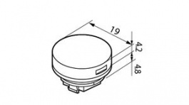 AT4054BJ, Switch Cap 9 mm 19 mm, NKK Switches (NIKKAI, Nihon)