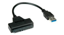 12.99.1052, Converter Cable USB A Plug - SATA 22-Pin Female 200mm Black, Value
