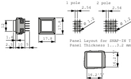 UB16KKW015C, Illuminated Pushbutton Switch 5 A, NKK Switches (NIKKAI, Nihon)