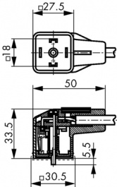 GAN-DFFE7X-AG0200C1-XC607-AD, Cable socket 2+ PE, Hirschmann