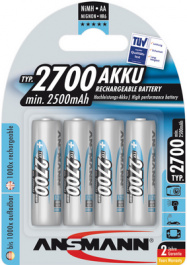 5030842 [4 шт], NiMH rechargeable battery AA 1.2 V 2.7 Ah, Ansmann