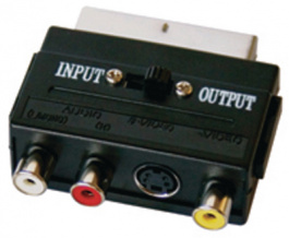 VVP765, SCART audio video adapter SCART - 3x RCA / 1x switch m - m, Bandridge