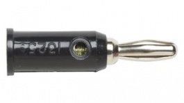1325-0, Вилка; "банан" 4мм; 15А; черный; Диам.кабеля макс:3мм; 5кВ, Pomona