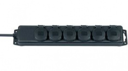 1159970, Outlet Strip 6 Schuko Type F Black CEE 7/4, Brennenstuhl