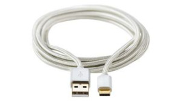 RND 765-00260, USB Cable USB-A Plug - USB-C Plug 2m USB 2.0 White, RND Connect
