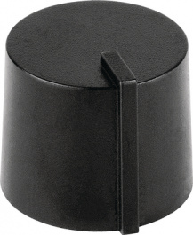 4458.6328, Rotary knob with indicator line black 28 mm, Mentor