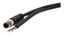 RND 205-01154, M8 Straight Plug Cable Connector, 2m, 6 Poles, A-Coded, Solder, RND Connect
