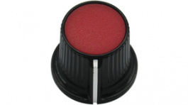 RND 210-00300, Plastic Round Knob, black / red, 6.0 mm H Shaft, RND Components