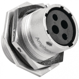 RT0714-2SNH, Jam nut receptacle 2x2P, Amphenol