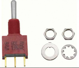RND 210-00461, Miniature Toggle Switch, On-Off-On, PC Thru-hole, RND Components