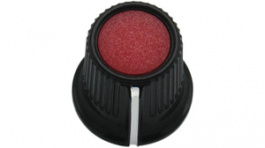 RND 210-00297, Plastic Round Knob, black / red, 6.0 mm H Shaft, RND Components