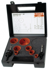 3834-SET-72, 9-piece hole saw set, Bahco