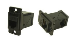 CP30752MB, Panel Feed-through Black Metal Frame Connector, CSK, RJ45 Socket - RJ45 Socket, Cliff