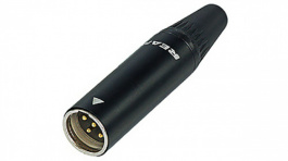 RT4MC-B, XLR, Cable plug 4 TINY Soldering Connection Black, Rean