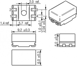 744225S, Ferrite SMD 0.9 A 0.25 Ohm 9.2 x 6 x 5 mm, WURTH Elektronik