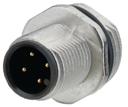 09 0431 87 04, Panel-mount plug, 713 series 4-pole M12, Binder
