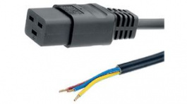 6900-810.60, Mains Cable IEC 60320 C19 - Open End 2.5m Black, Feller Aut