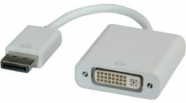 12.03.3133, DisplayPort(m) - DVI.D (24+1)(f) Adapter White 150 mm, Roline