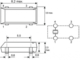KX-327S CRYSTAL 32,768 KHZ, Quartz SMD 32.768 kHz, GEYER