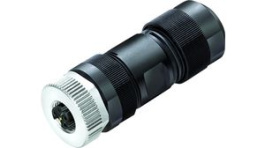 99 0700 29 05, M12 Cable Mount Socket, Straight, S-Coded, 4+PE, Power, Binder