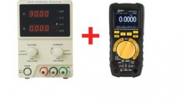 BUNDLE - 320-KD3005D + 355-00010, Bench Top Power Supply + True RMS Autoranging Digital Multimeter, 30V, 5A, 150W, Adjustable, CEE 7/7, RND Lab