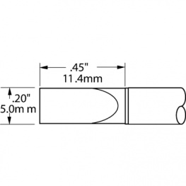 STTC-165, Soldering Tip Chisel / Long Reach 5.0 mm 390 °C, Metcal
