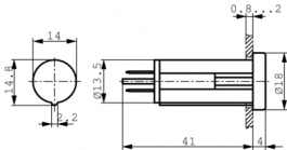 1.02.614.502/1301, Indicator lamp red, RAFI