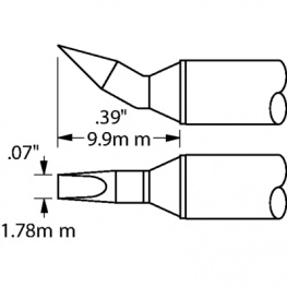 STTC-898, Soldering Tip Chisel / 30? bent 1.78 mm 470 °C, Metcal