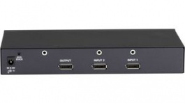 AVSW-DP2X1A, 2 x 1 DisplayPort Switch with Serial & Audi, Black Box