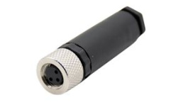 RND 205-01140, M8 Circular Connector, Straight, Socket, 3 Poles, A-Coded, Screw, RND Connect