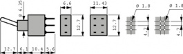 1B21-NF4PCAE, Miniature Toggle Switch, On-On, Soldering Pins, Straight, Eledis