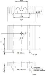 KL-225/25,4/SW/V, Радиатор: штампованный; U; черный; L: 25,4мм; W: 42,7мм; H: 12,5мм, Seifert electronic