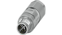 1422844, M12 PROFINET CAT6A Straight Cable Plug, 8 Poles, X-Coded, Crimp, Phoenix Contact