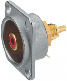 NF2D-4, Cinch panel socket nickel-plated yellow, Neutrik