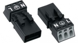 890-213, Lighting terminal 3p, 0.25...1.5 mm2 black, Wago